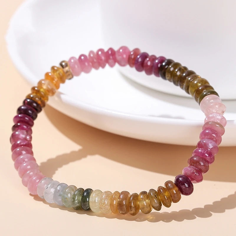Fine Jewelry Luxury Natural Healing Crystal Bracelet Beautiful Real Tourmaline Bracelet for Woman Decoration Beads Bracelet