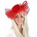 Stage Performance Red Head Flower Bride Festival Gathering Jockey Club Cheongsam Retro Mesh Hair Accessories for Women