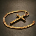 2020 New Design Dragon Scales Stainless Steel Necklace Men Women Gold Plated Cross Pendant Necklaces