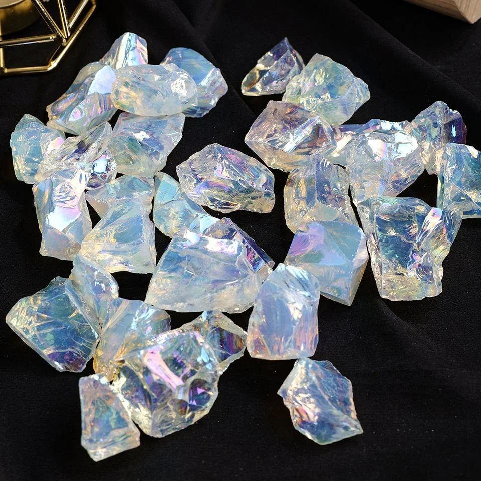 Bulk Wholesale Raw Crystals Healing Stones Reiki Crystal Quartz Electroplate White Opal Rough