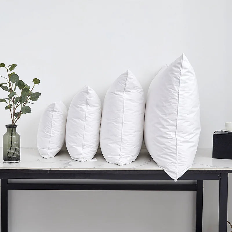 Wholesale White Grey Washed Cotton Comfortable Duck Goose Down Feather Square Bed Hotel Throw Pillow Core Inner Insert Filling