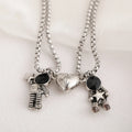 2Pcs Minimalist Lovers Matching Friendship Spaceman Astronaut Pendant Magnetic Couple Necklace Jewelry Anniversary Gift