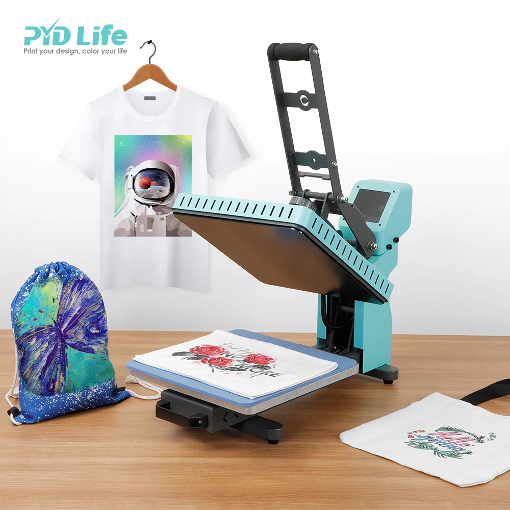 PYD Life Industry High Quality 38x38cm Manual Heat Press Large Format T-shirt Press Machine 110V US Plug Only