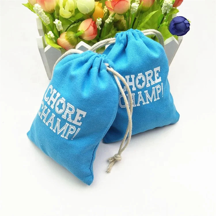 Custom Natural Cotton Drawstring Dust Bag with Recyclable Canvas Pouch for Jewelry Storage OEM Logo Option