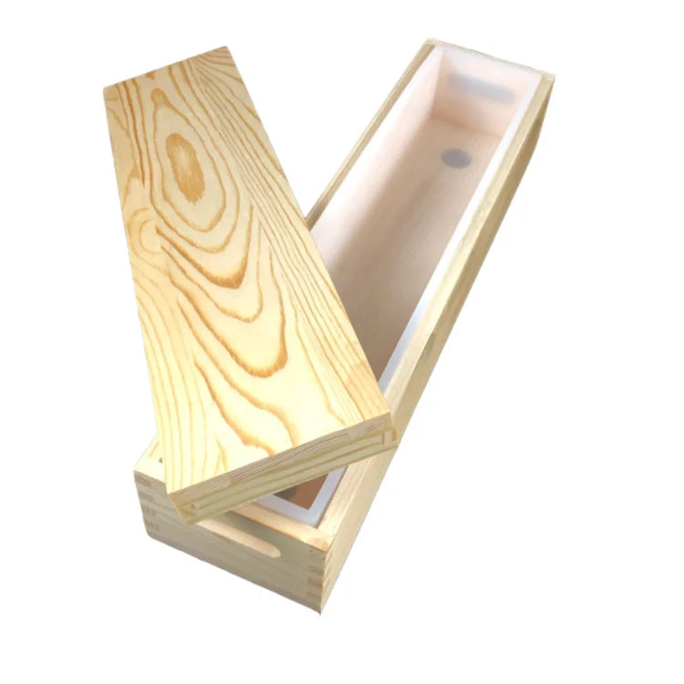 2200ML Silicone Soap Mould Rectangular Toast Loaf Mold With Wooden Box for Cake Decorating Supply Handmade Form Soap Making Tool