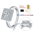 M93 Abiding Jewelry Square Cut Moissanite Diamond 925 Sterling Silver Custom Engagement Double Halo Ring With CZ