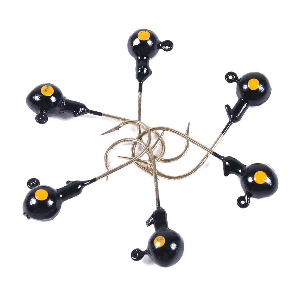 HENGJIA Wholesale 5pcs/bag Fishing Bait Lure Head Jigging Fishing Lure Factory Price Black Green Yellow