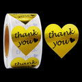 1.5" Valentines Gifts Heart Shape Thank You Adhesive Label for love Wedding Party Decorative Sealing Heart Stickers Roll