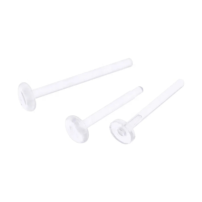 New Earring Accessories Environmentally Friendly Plastic Flat Invisible Resin Earrings Findings Stick OEM ODM 11mm/13.5mm 100pcs