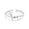925 Sterling Silver Cute Dachshund Open Ring Pet Animal Band Adjustable Plated White Gold for Women Party Fine Jewelry SCR1029