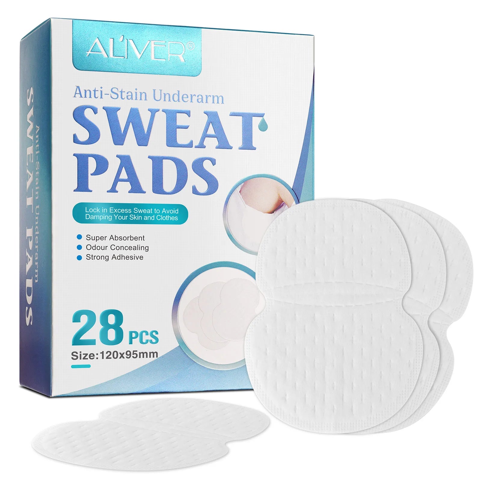 Large Breathable Disposable Sweat Absorbent Under Arm Armpit Pads Underarmpits Antiperspirant Underarm Armpit Sweat Pads