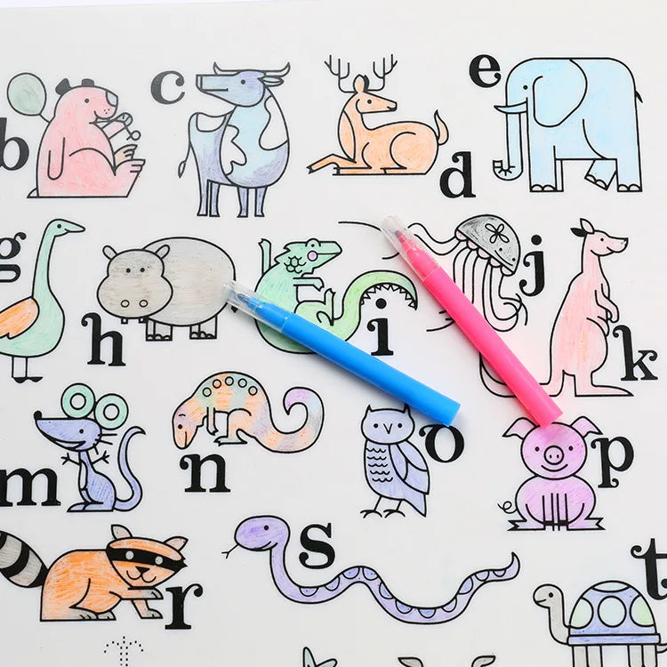 Kids Washable Silicone Baby Placemat for Painting Silicone Coloring Drawing Table Mat