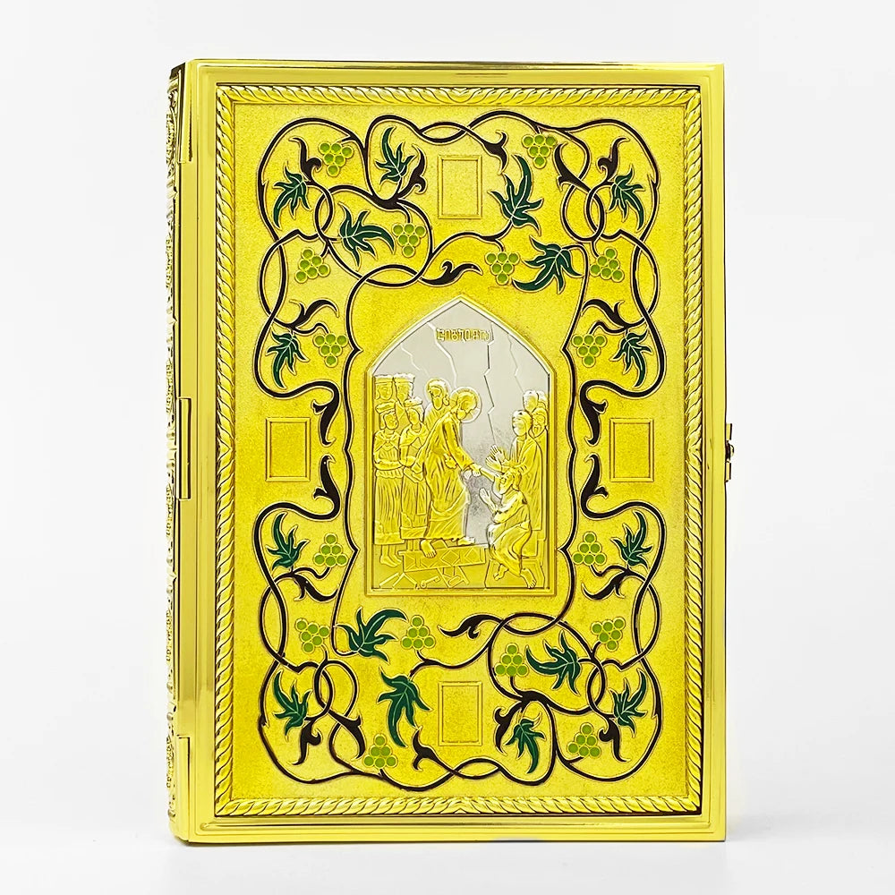 HT Religion Church Product Manufacture Greece Russia USA Orthodox Catholic Gospel Cover Biblical Books Cover Metal Craft