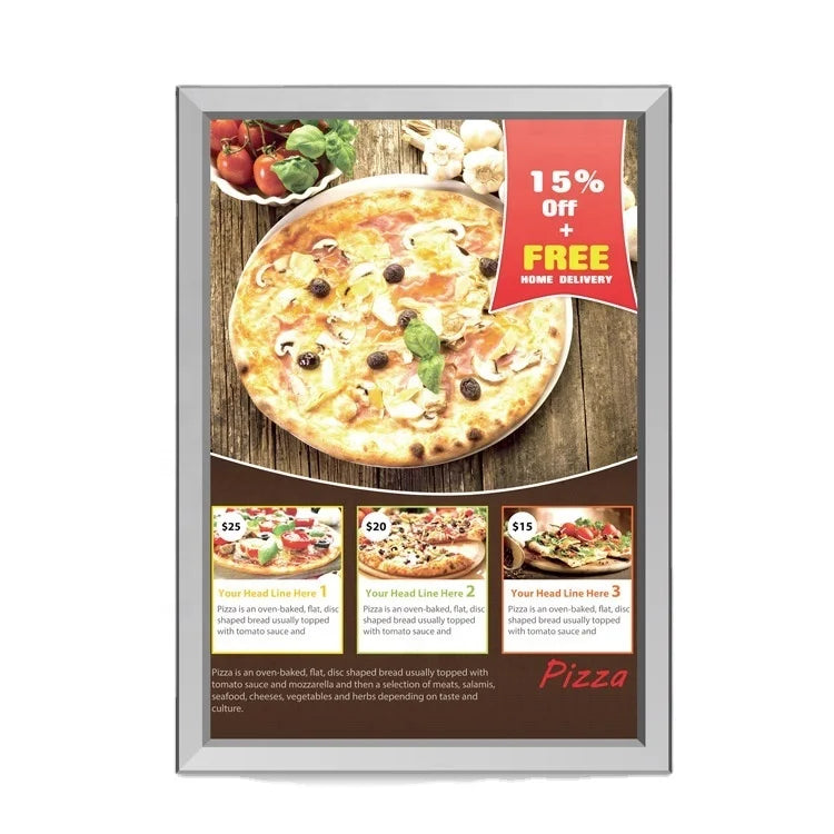 Rectangular A4 Aluminum Snap Frame Light Box LED Sign Display Advertising Hanging Square Pattern Lightbox for Wall Signature