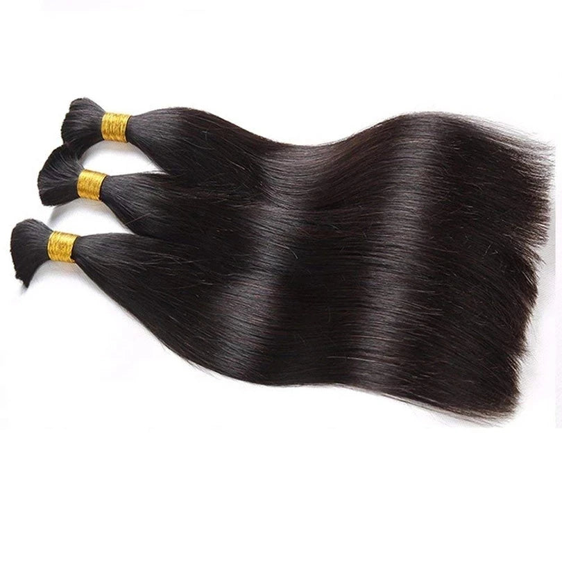 100% Virgin Unwefted Human Hair Extensions Raw Cambodian Wholesale Braiding Hair Full Cuticle Aligned Indian Bulk Hair No Weft