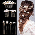New Crystal Rhinestone Handmade Romantic Wedding Bride Floral Hairpin Hair Combs Sets