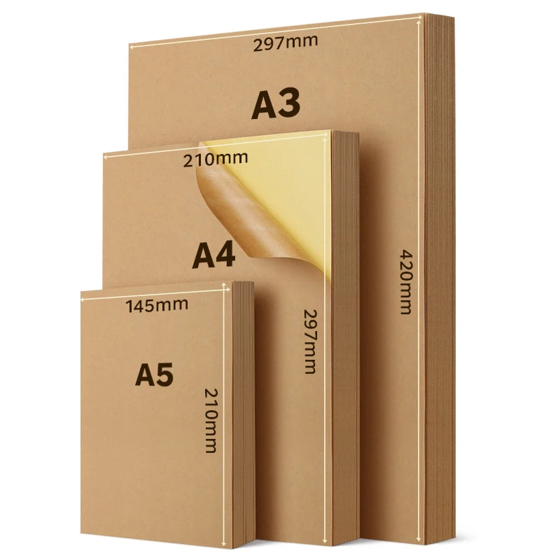 Wholesale 80g Kraft Self-Adhesive A4 Label Paper Laserjet Printable Tags for Candle and Craft Packaging