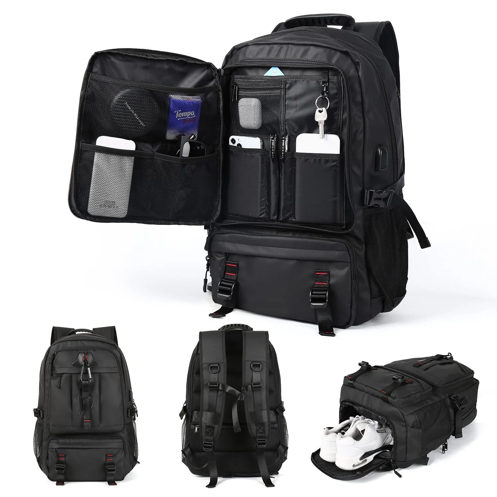 Fashion Large Travel Men's Backpacks School Bags Shoes ComparTment Backpack for School Mochila Escolar