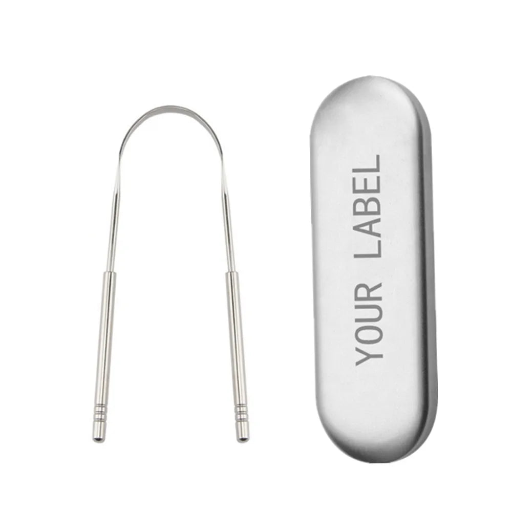 304 Stainless Steel Tongue Cleaner /  Tongue Scraping Scraper / Bad Breath Remover
