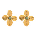 Gemstones Earrings Plated Fashion Vintage Earrings French Design Flower Earrings Gold Stainless Steel New Women's Agate 3 Pairs