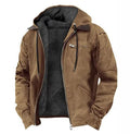 2026 New Cross-Border European and American Men's Bomber Jacket Streetwear Casual Retro Hooded Zipper Trendy Versatile for Youth