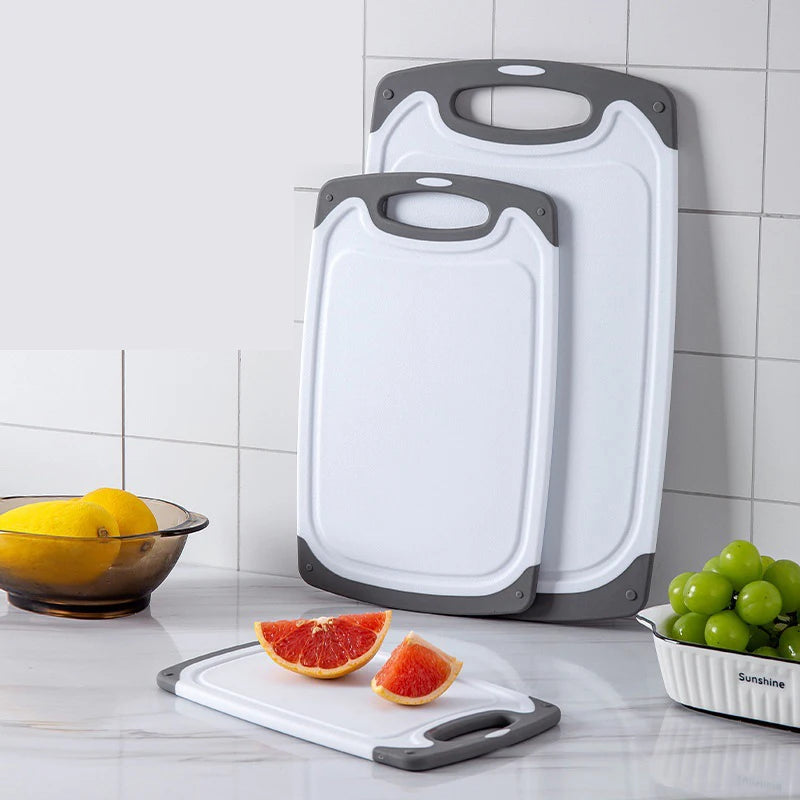 3pc Non Slip Professional Kitchen Plastic Cutting Board Set 3 Pieces Set Kitchen Tools BPA Free Easy Grip Handle Dishwasher Safe
