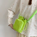Portable Women Drawstring Shoulder Bags Phone Purse Candy Color Ladies Water Bottle Handbag Outdoor Female Nylon Crossbody Bag