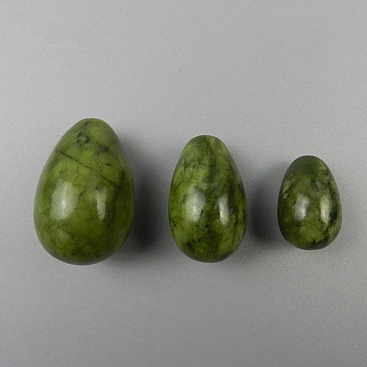Wholesale Natural Green Jade Stones Yoni Eggs Crystal Vaginal Green Jade Yoni Eggs