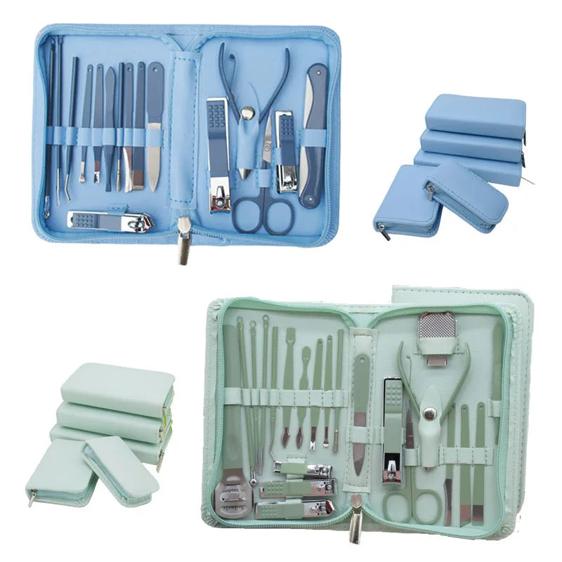 Multifuncional 12pcs 22pcs Japanese Manicure & Pedicure Set Beauty Nail Care Tools Stainless Steel Nail Clippers Grooming Kits
