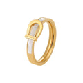 New Trendy Love Forever Non Tarnish White Fritillary Finger Rings Stainless Steel for Women