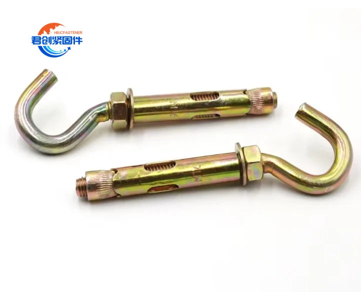 Galvanized Steel Sleeve Anchor with Eye Bolt Hook Bolt Inch Measurement System Wall Concrete Expansion Anchor Bolts Box Packed