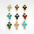 CZ8723 New Rainbow Mini Cz Cross Pendant Charmcubic Zirconia Cross Connector Christian Religion Pendant Jewelry Supplies