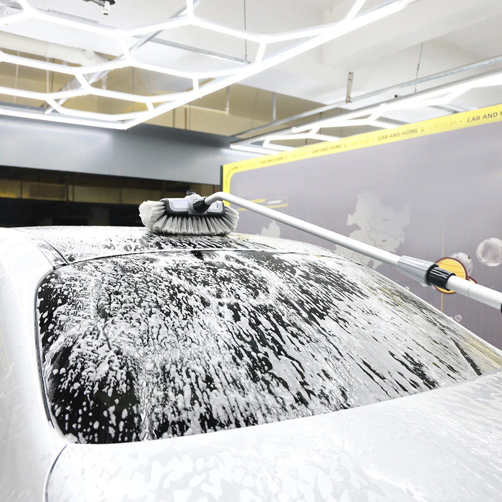 Car Wash Mop Retractable Water Storage Brush Head Foam Solvent  Soft Bristle 1.5 Meter Aluminum Alloy Water Cleaning Brush