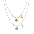 Fenny 18K Gold Plated Waterproof Dainty Delicate Shell Claw Zirconia Starfish Pendant Stainless Steel Necklace for Women MegaBDM