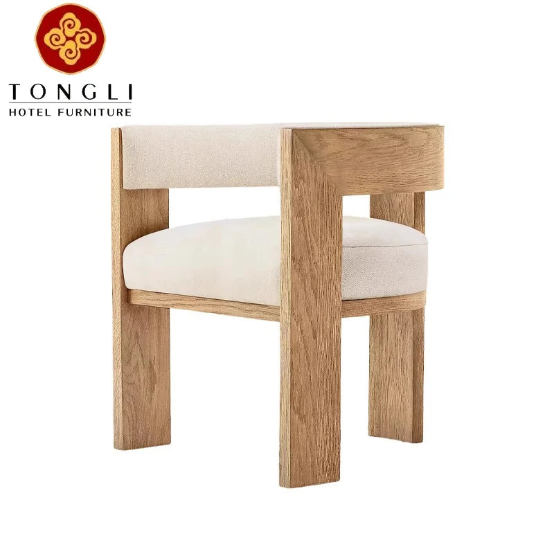 Tongli Modern Solid Wood Dining Chair Cushion Armchair with Contemporary Design for Apartment Use
