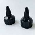20/410 24-410 Black LDPE Plastic Twist Open / Close Liner Less Dispensing Spout Closure With Standard Orifice