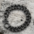 SSC-078 2023 New Style Stainless Steel Retro Cuban Link Chains Bangle for Men Chain Bracelet Fashion Vintage Jewelry Accessories