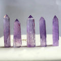 Natural Amethyst Reiki Chakra Stones Decor for Home Desk Office Healing Single-Pointed Crystal Wand