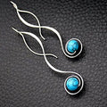 CAOSHI Vintage Long Drop Earring for Women Boho Jewelry Ethnic Blue Turquoise Stone Bohemia Earrings Pendant MegaBDM