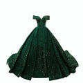 Women's Bridal Mermaid Floor-Length Ball Gown Wedding Dress Lace-Up Back Sequined Beaded Detail Chapel Train Candy Color Plus