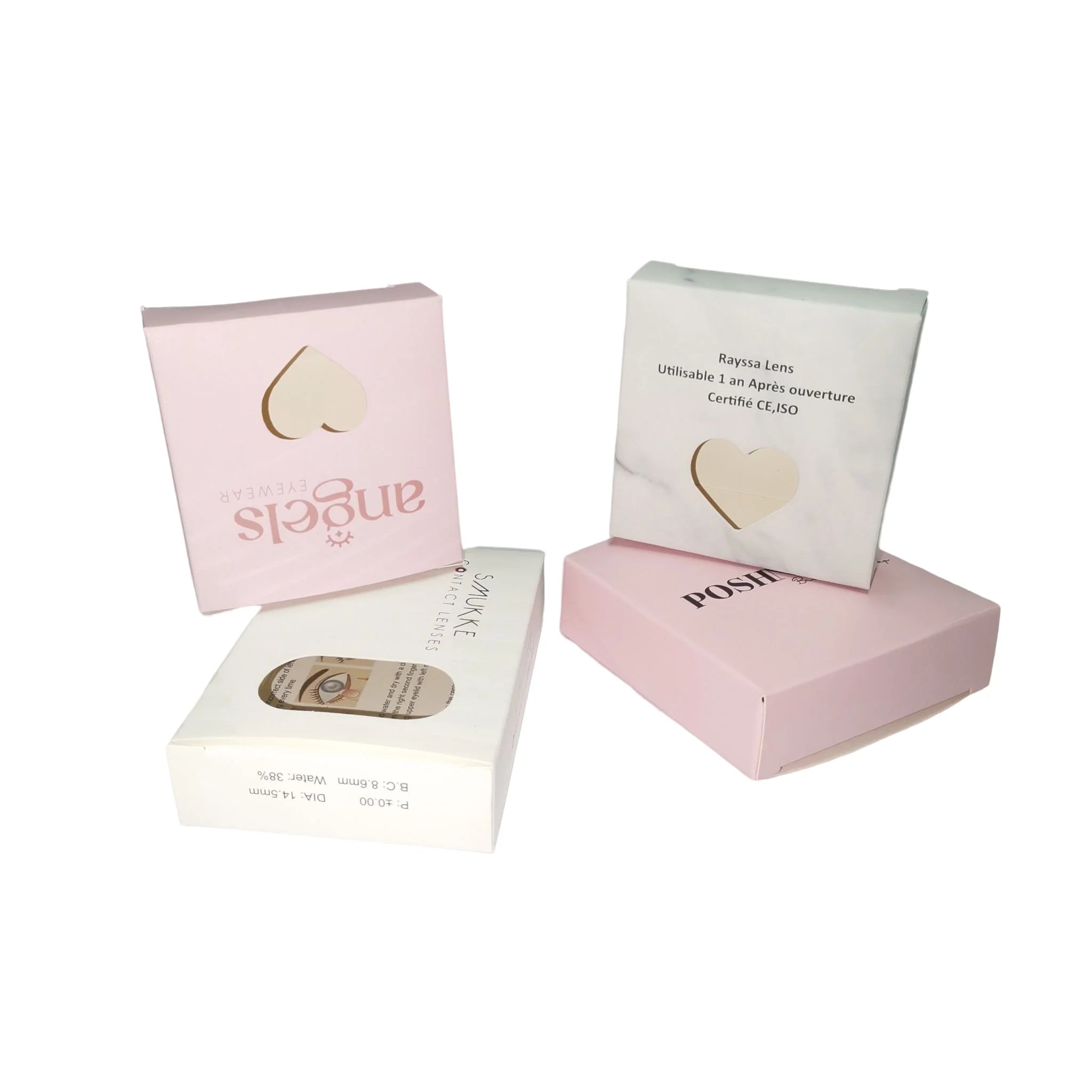Wholesale Custom Beauty Cosmetics Simple Marble Eye Care Empty Contact Lenses Box Rigid Boxes Cosmetic Products Offset Printing