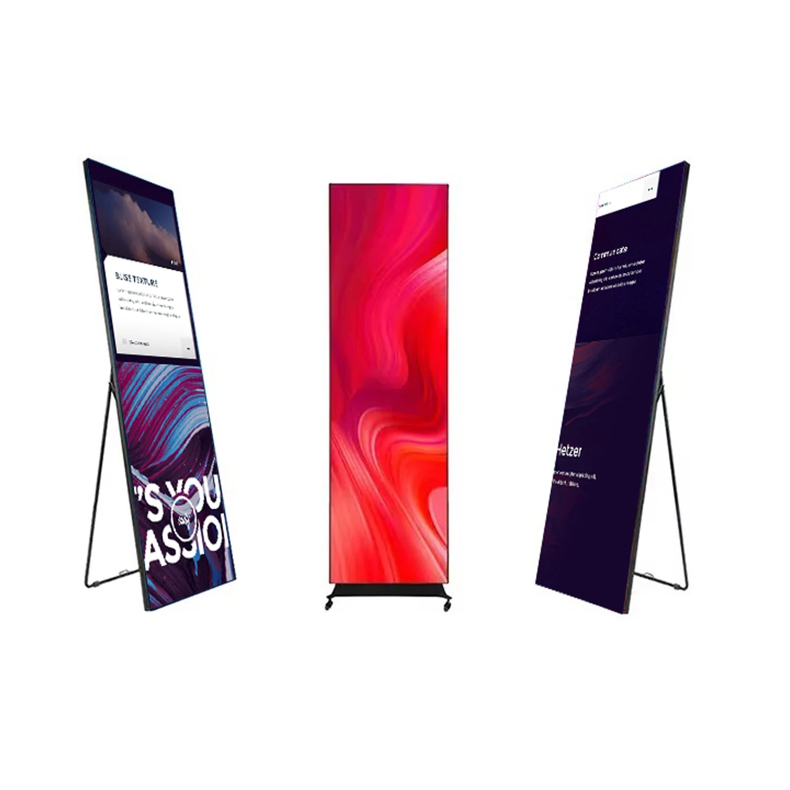 High Brightness Indoor Digital LED Advertising Poster Display Various Sizes Mobile Factory P1.86 P2 P2.5