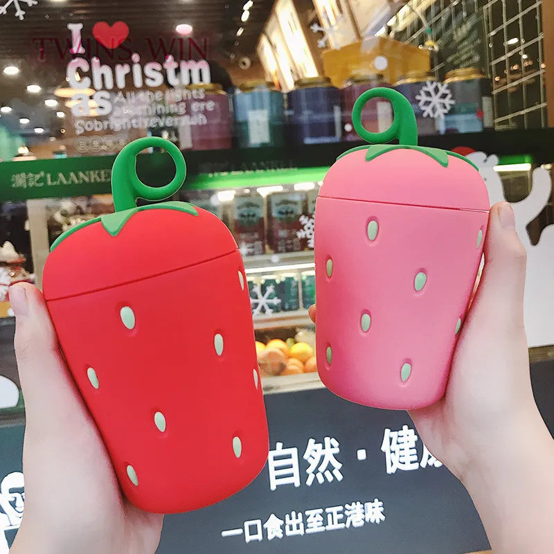 Portable Fresh and Creative Cup Simple Cute Water Cup with Lid Strawberry Shaped Glass CUP