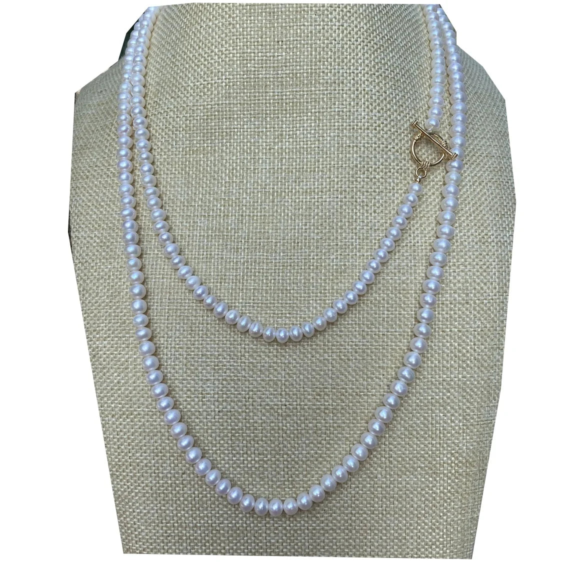 Hot Selling Luxurious 3A 50inches Round Natural Fresh Water Pearls S925 Silver Necklace Women Jewelry