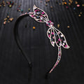 HX-111 Crystal Big Butterfly Head Wear Luxury Headband for Women Rhinestone Non-slip Border Girl Hairband