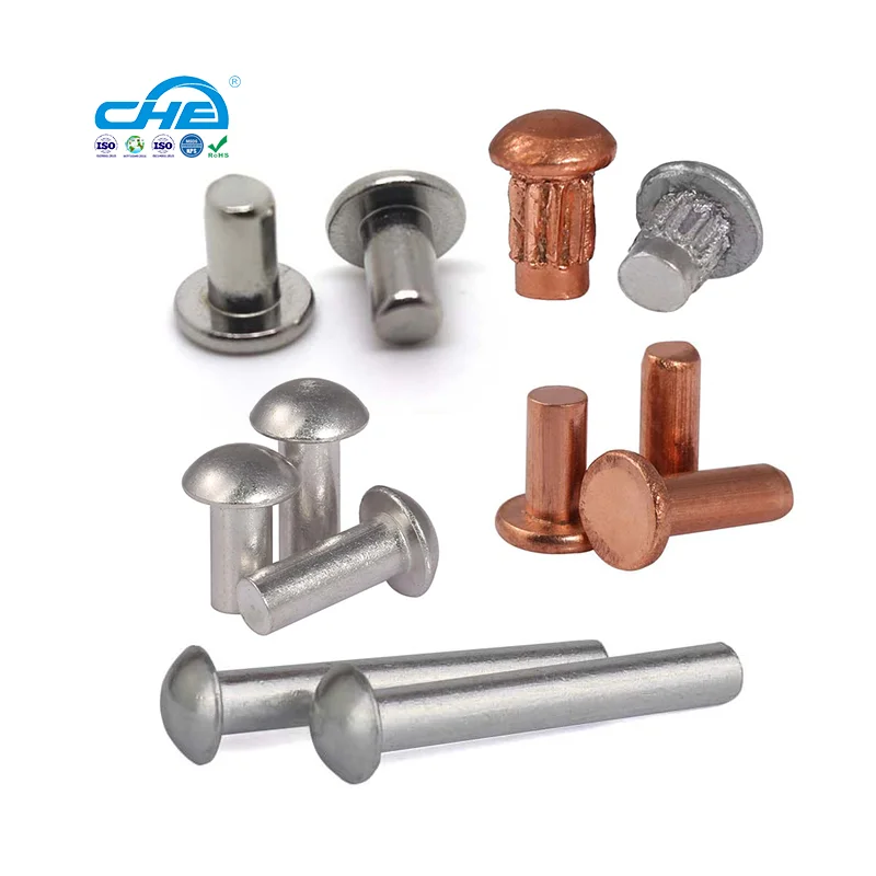 Metal Aluminum and Iron Round Head Rivets Shank JIS B 1213 Solid Rivet 10mm - 36mm Color Rivet
