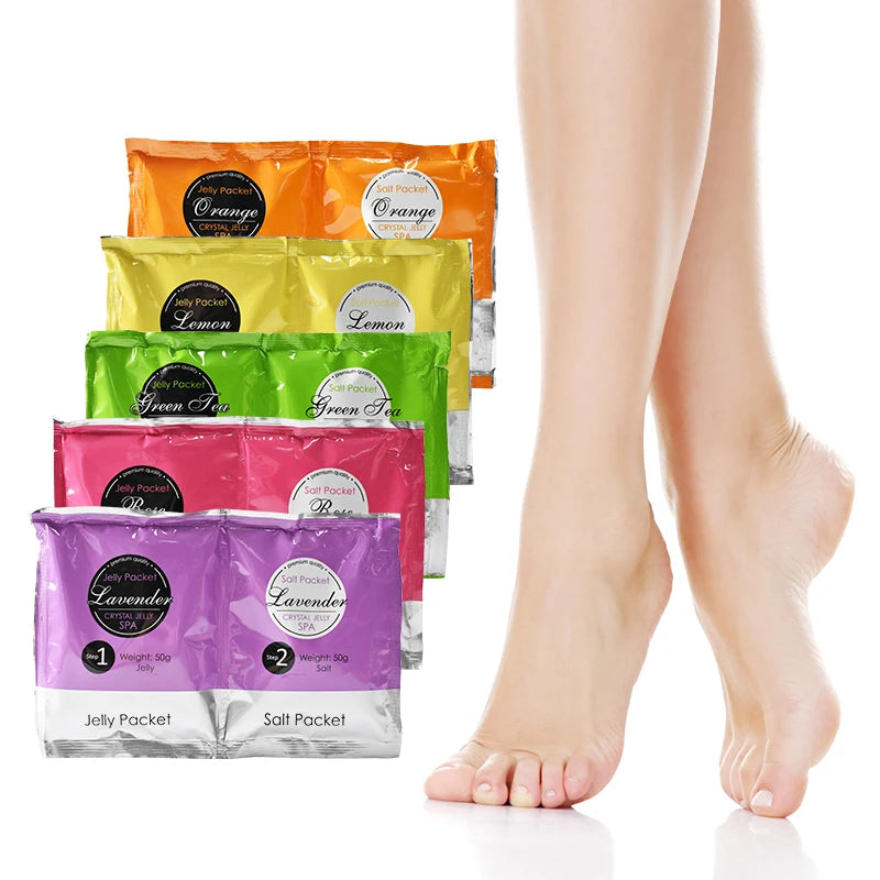 Crystal Jelly Foot Soak DIY Foot Jelly Powder Spa Soften Whiten Foot Bath Salt Scrub OEM Private Label Jelly Spa Pedicure