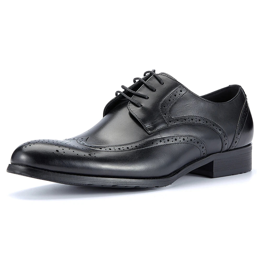 New Fashion Top Layer Cow Leather Derby Shoes for Men Anti-Odor Comfortable Cushioning Genuine Leather Cowhide Dress Shoes