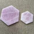 Hexagon Natural Powder Crystal Cup Cushion 6CM 10CM Rose Quartz Hibiscus Slice Fashion Home Coasters