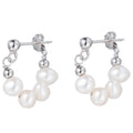 Wholesale 925 Sterling Silver Hoop Fashion Pearl Earrings 18K Gold Plated Best Price for Women